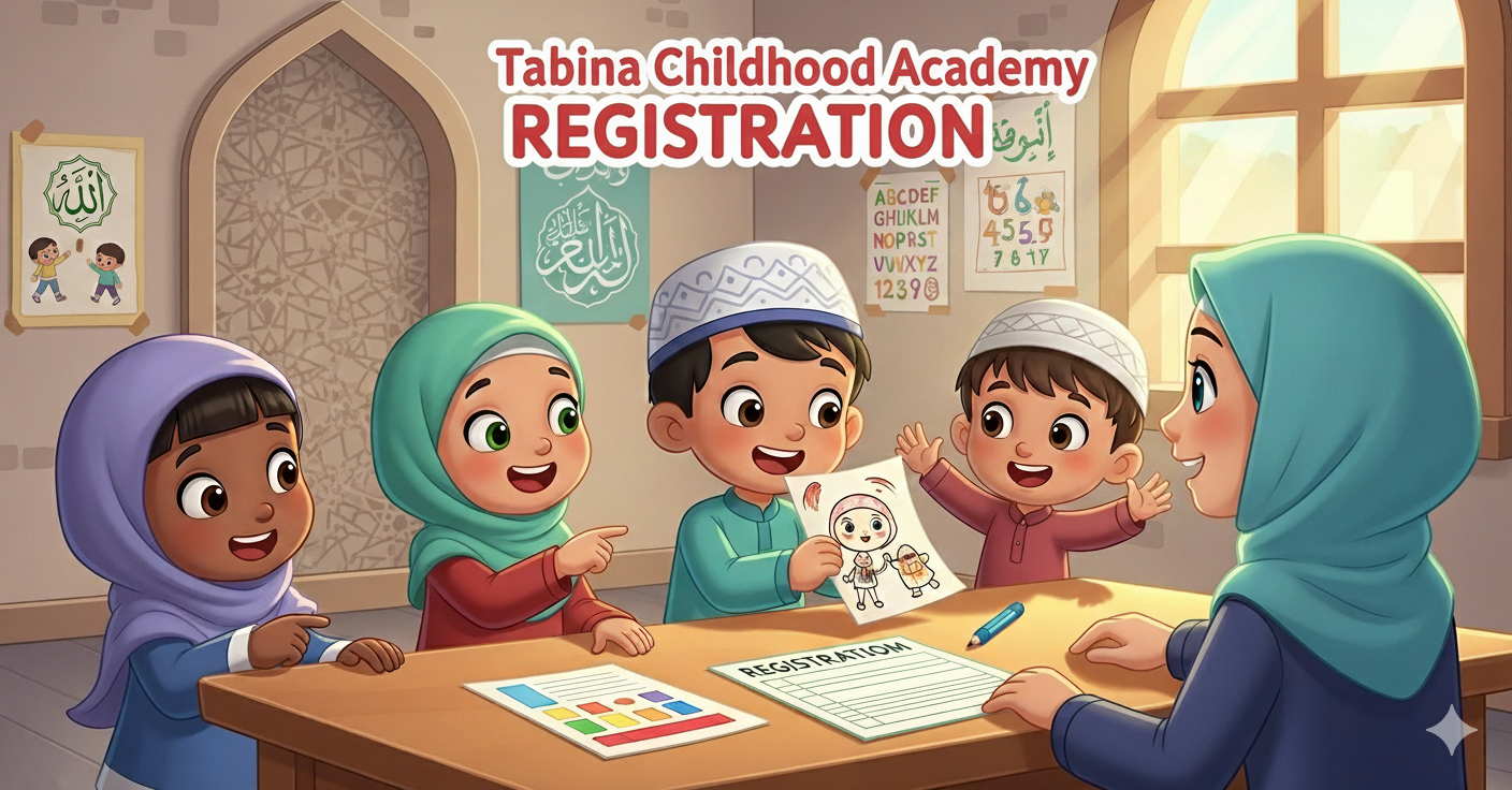 Kursi terbatas! Pendaftaran Murid Baru Tabina Childhood Academy Oktober 2025 | Preschool & Daycare Islami Terbaik di Bogor. Anak-anak muslim prasekolah ceria berinteraksi di lingkungan Islami Tabina Childhood Academy
